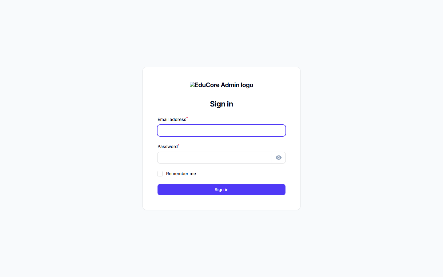 EduCore product interface