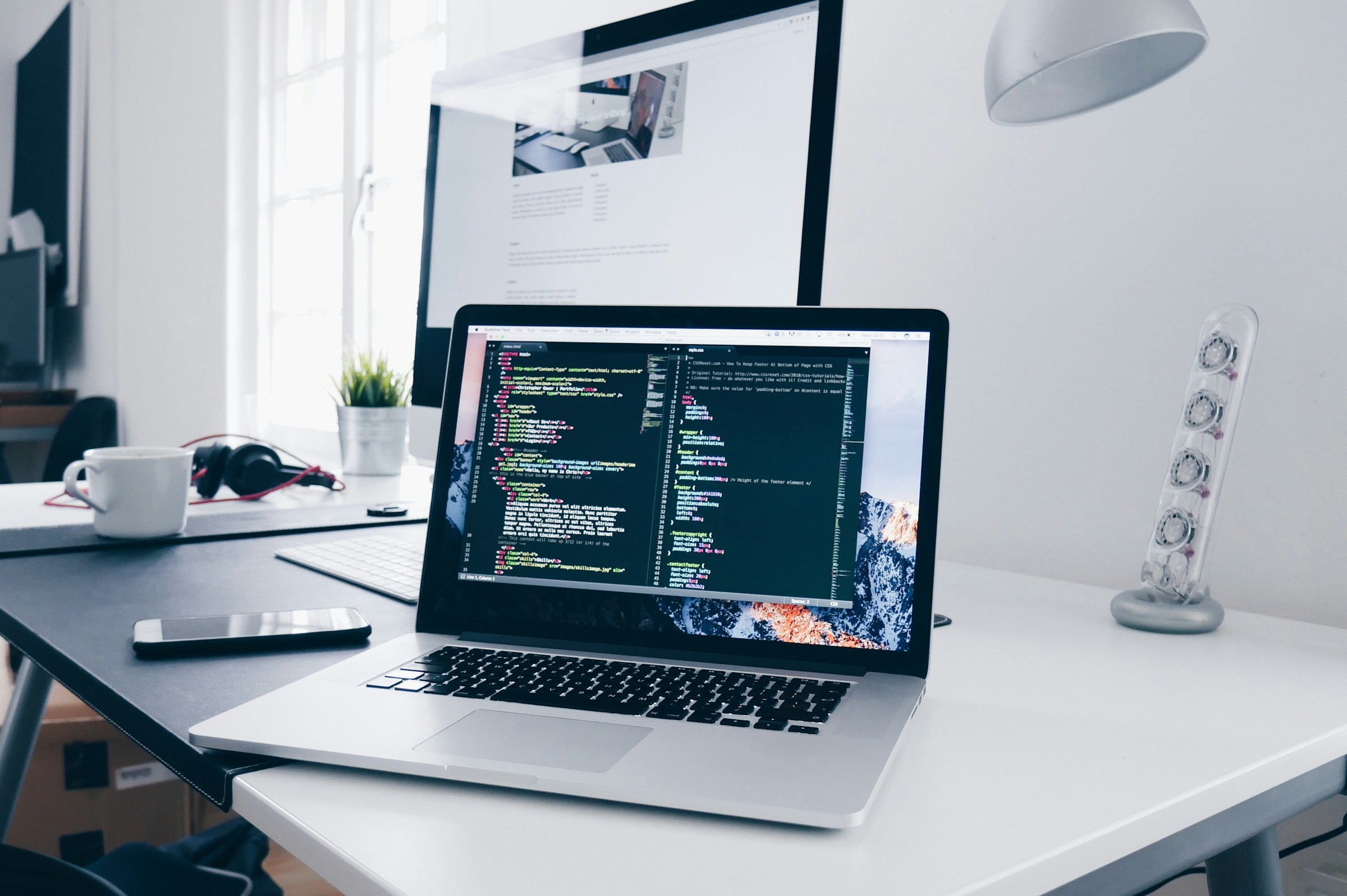 Laptop and code workspace